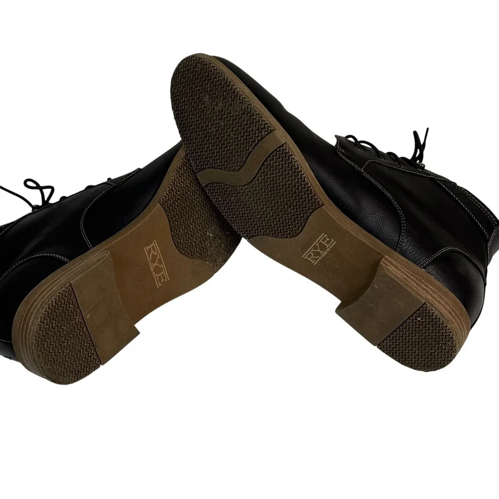 Hawker Rye Men Black Lace Up Chukka Ankle Boots Size 11.5 Round Toe Casual Dress